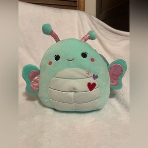 NWT Squishmallow Reina the Butterfly with hearts Valentines Day blue 8 inches